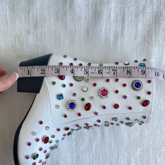 Azalea Wang Rhinestone Embellished Western Boots SZ 10 - Picture 12 of 15